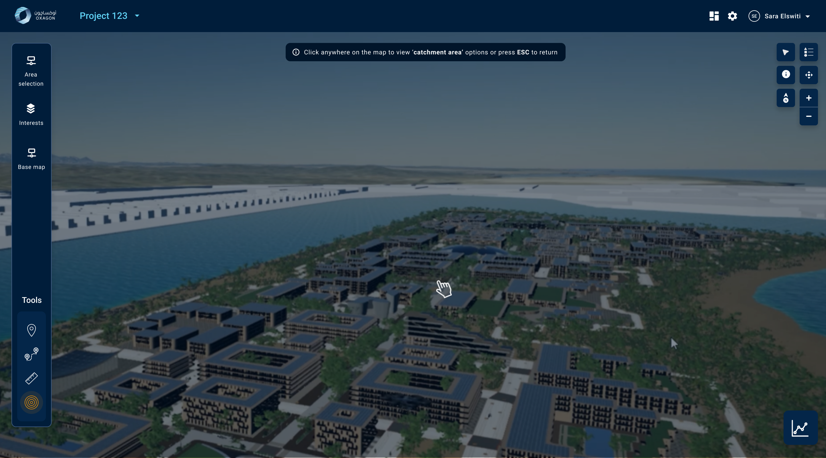Photoreal virtual 3D mode of Oxagon