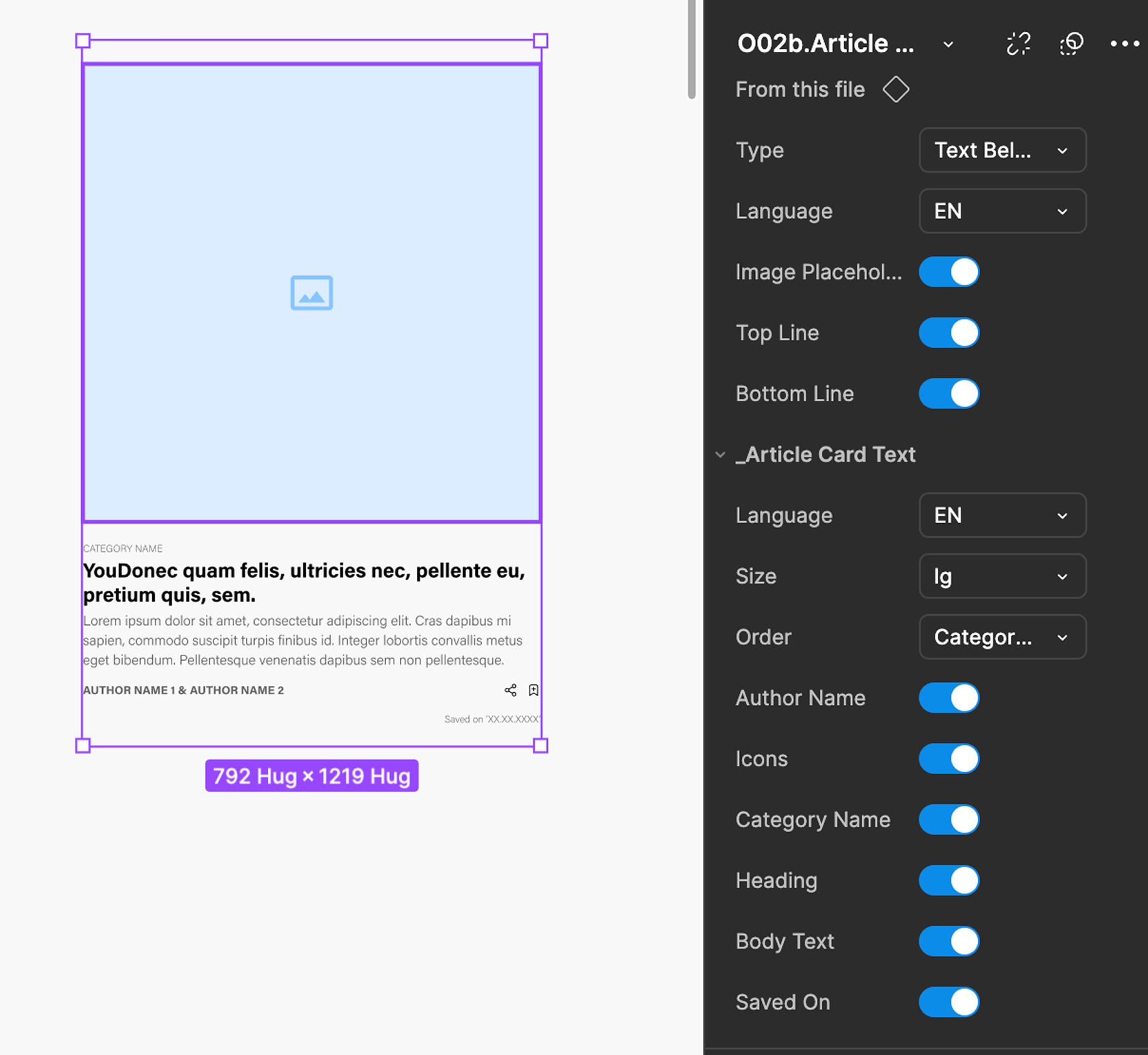 Component anatomy — the Article Card & its variants